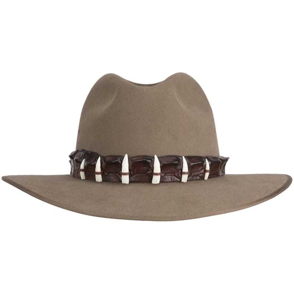 Akubra The Croc Hat Size 58 Crocodile Hat Band With Teeth Pure Fur Felt